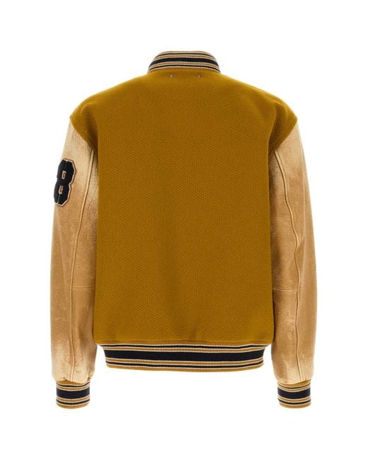 Golden Goose Deluxe Brand Yellow Deluxe Brand Ochre Wool Aleandro Bomber Jacket