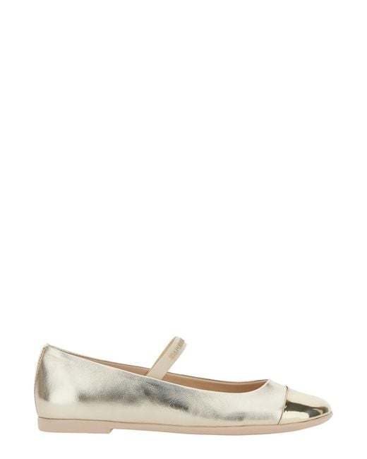 Emporio Armani White Ballet Shoes Calf Leather Ballerinas