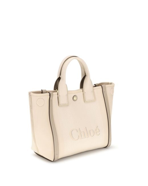Chloé Natural Carry Tote Bag Cotton Handbags