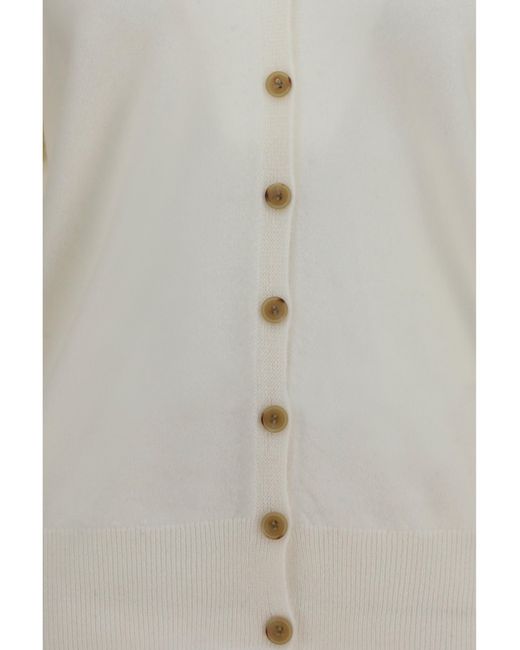 Lisa Yang White Jiani Cashmere Cardigan Kashmir/Capra Hircus