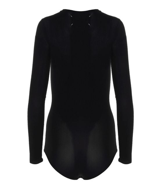 Maison Margiela Black Polyamide Bodysuit Clothing