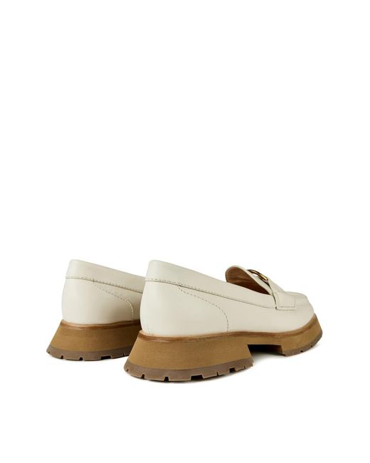 Moncler White Bell Logo Loafers