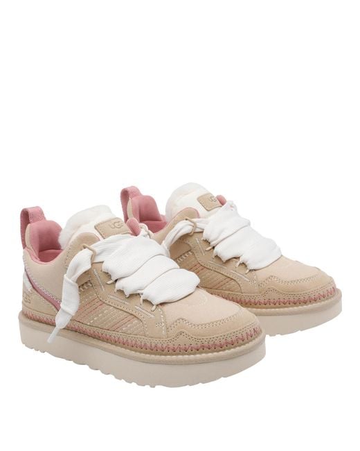 Ugg Pink Sneakers Suede Leather/Rubber Sole