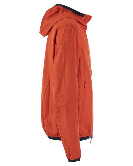 Vilebrequin Orange Reversible Windbreaker Jacket With Turtle Pattern for men