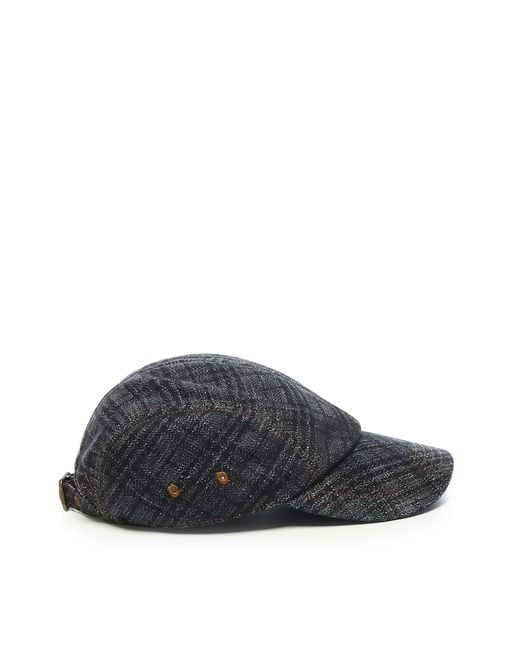 Burberry Gray Baseball Cap Check for men