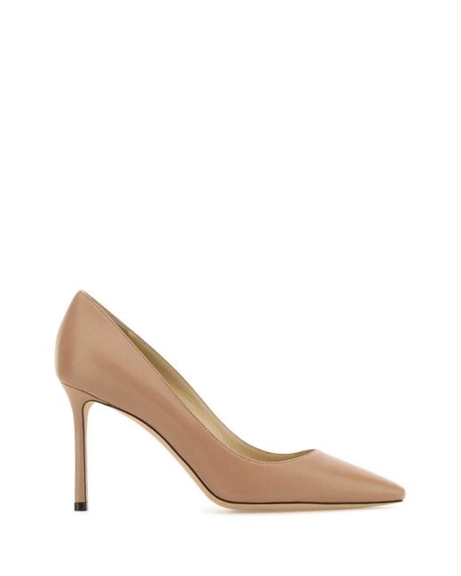 Jimmy Choo Brown Antiqued Leather Romy 85 Pumps
