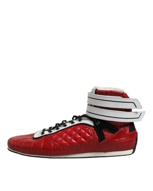 Dolce & Gabbana Red Hightop Sneakers for men