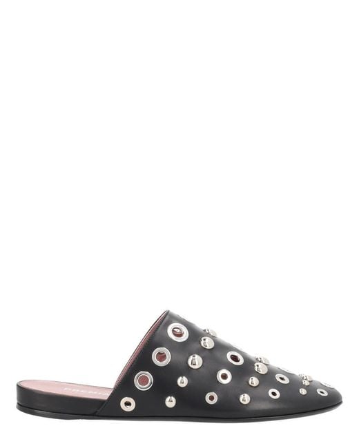 Premiata White Leather Slipper With Studs Calf