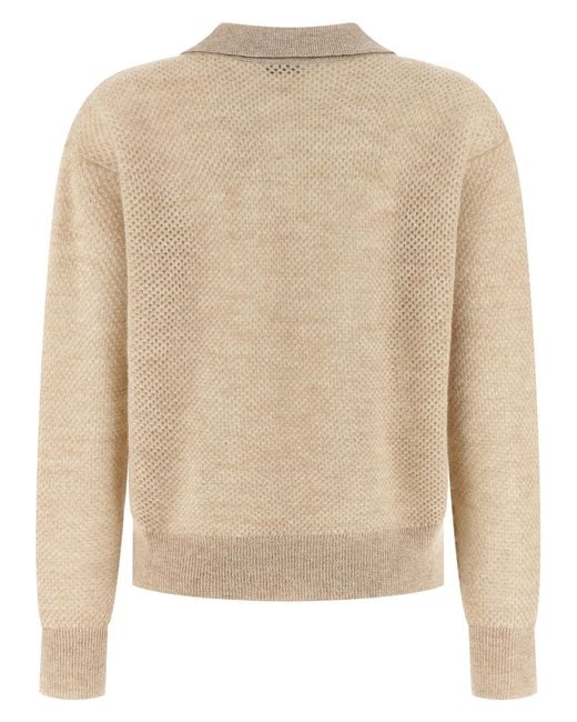 Brunello Cucinelli Natural Wool Polo Shirt