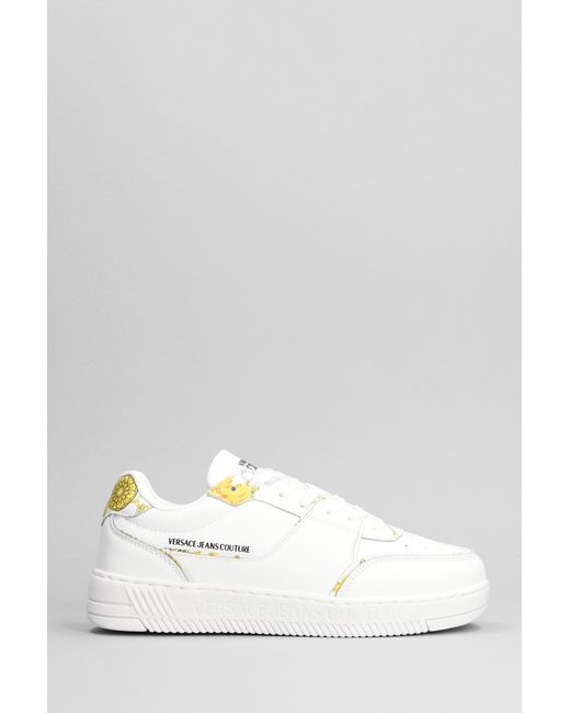 Versace Jeans Sneakers In White Leather