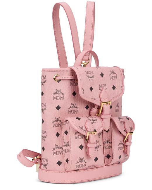 MCM Pink Backpack Synthetic Leather Polyurethane Backpacks
