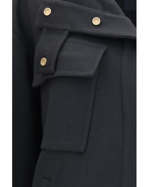 Giorgio Armani Black Coat Caban Double Cashmere