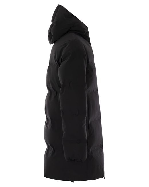 Herno Black New Impact Long Down Jacket With Hood for men