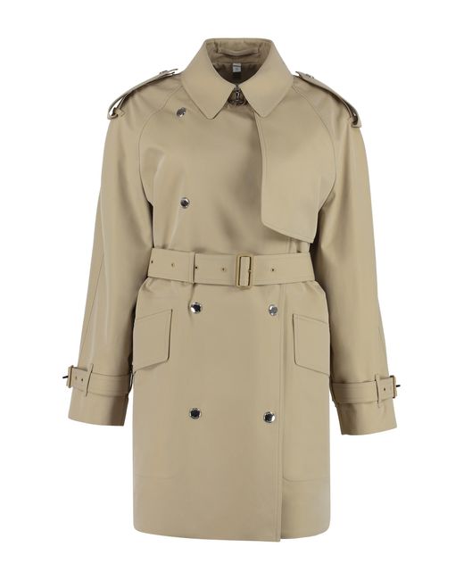 Burberry Natural Double-Breasted Trench Jacket For