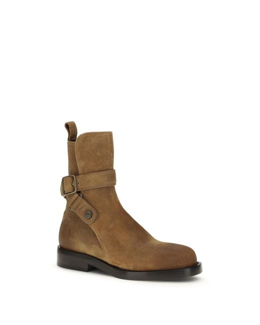 Burberry White Suede Boots Calf Leather