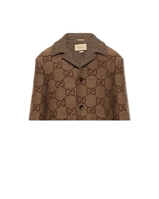 Gucci Brown Short Wool Coat for men