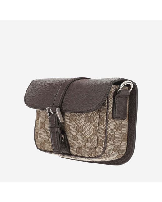 Gucci Black Gg Shoulder Bag Fabric Messenger for men