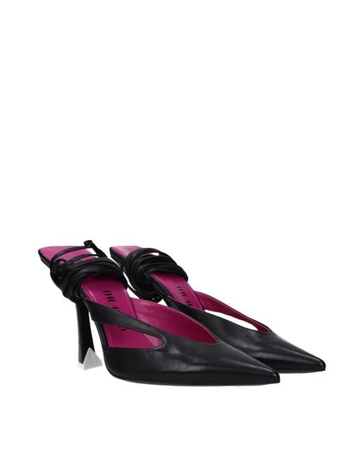 The Attico Purple Black Leather Sandal