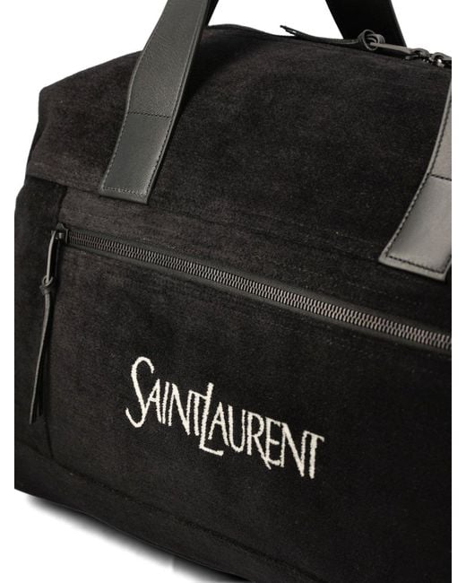Saint Laurent Black Logo Duffel Bag for men