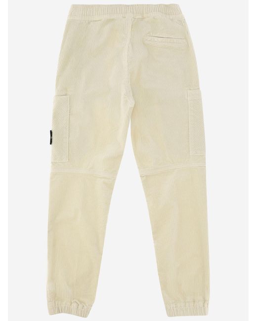 Stone Island Natural Cotton-Blend Trousers for men