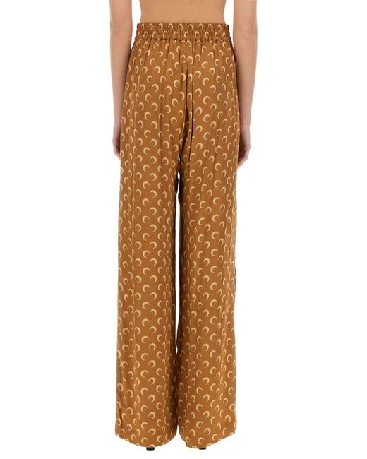 MARINE SERRE Brown Moon" Satin Pants
