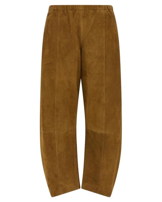 Khaite Natural Clover Pants Lamb Leather (Ovis Aries)
