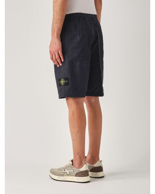 Stone Island Blue Bermuda Confort Shorts for men