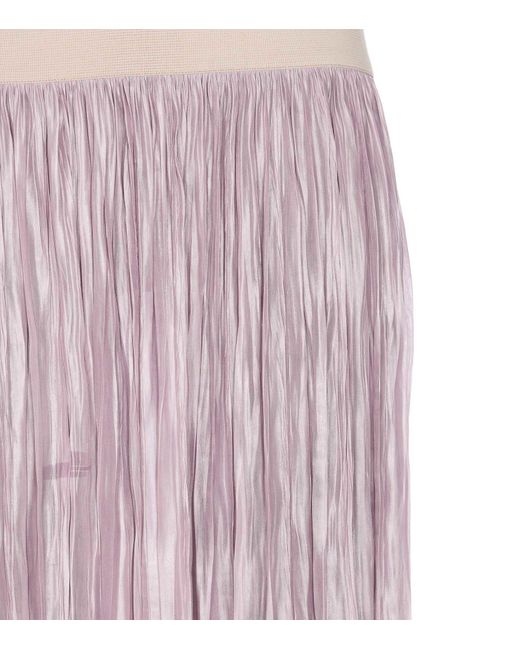 Roberto Collina Pink Reversible Pleated Long Skirt