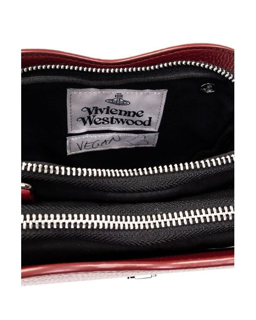 Vivienne Westwood Red Louise Heart Orb Plaque Shoulder Bag