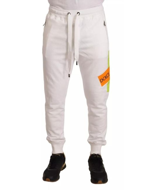Dolce & Gabbana Black Cotton Logo Patch Sweatpants Jogging Pants for men