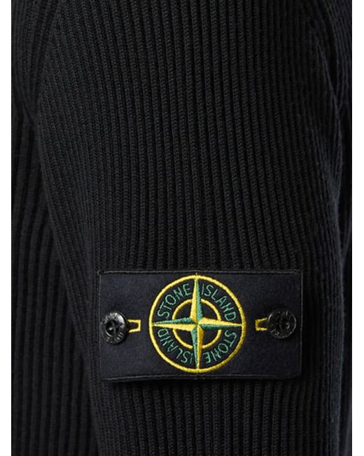 Stone Island Blue Certified Virgin Wool Turtleneck Sweater for men