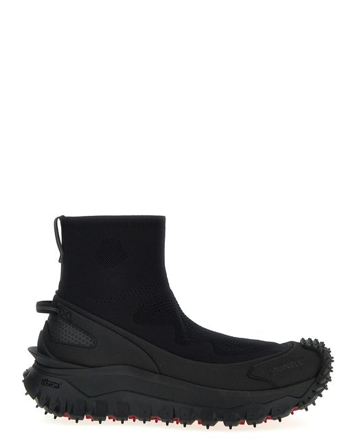 Moncler Black Trailgrip Stretch-knit And Rubber High-top Sneakers for men