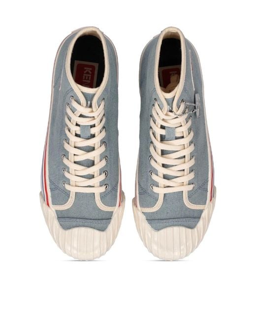 KENZO White School Logo High-Top Sneakers