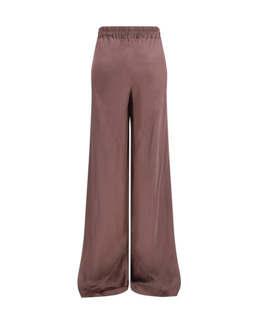 Rick Owens Brown Silk Pants