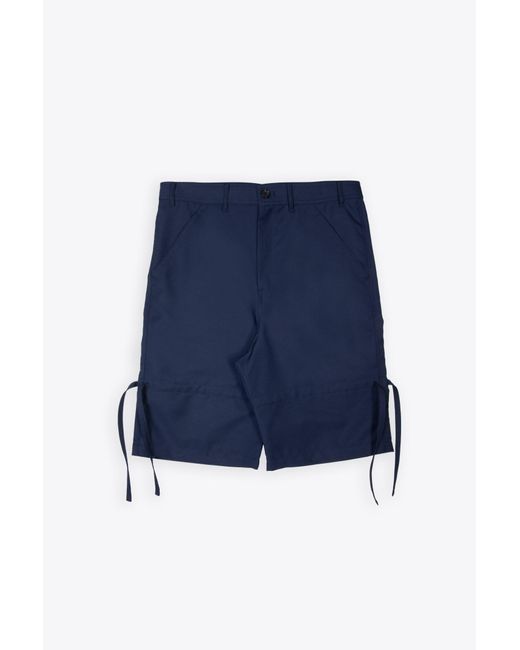 Comme des Garçons Blue Pants Woven Baggy Shorts With Ribbons Detail for men