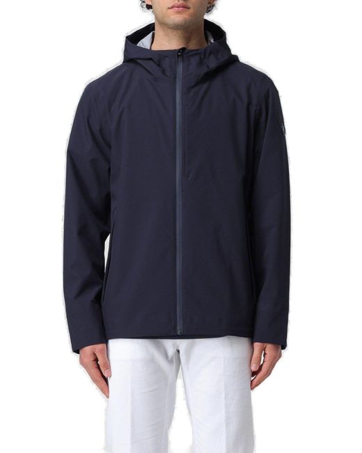 Save The Duck Blue Jari Logo Patch Hooded Jacket for men