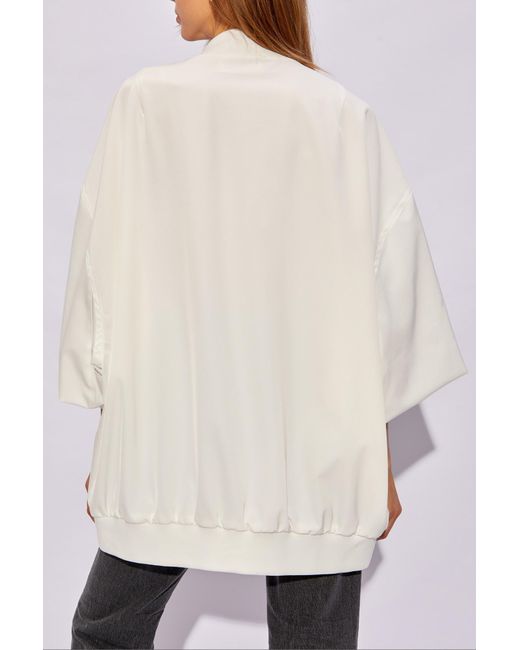 MM6 by Maison Martin Margiela White Jacket With Short Sleeves
