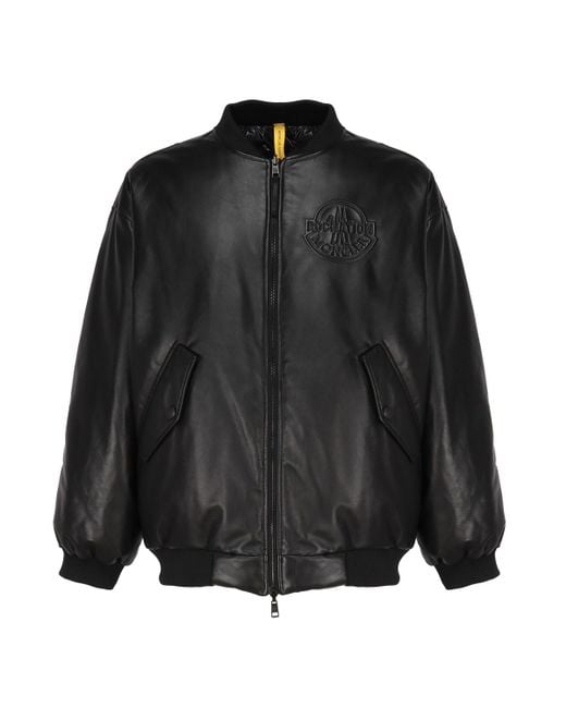 Moncler Genius Black Reversible Leather Jacket for men