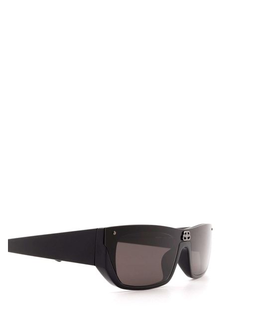Balenciaga Gray Shield Bb Rectangular-frame Acetate Sunglasses