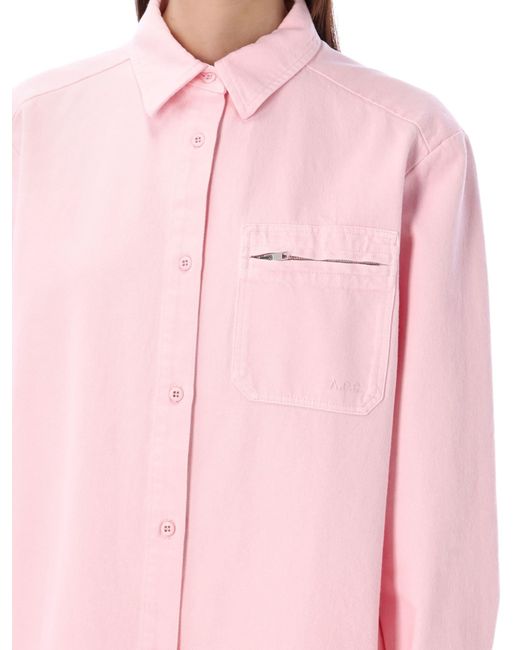 A.P.C. Pink Tina Denim Shirt