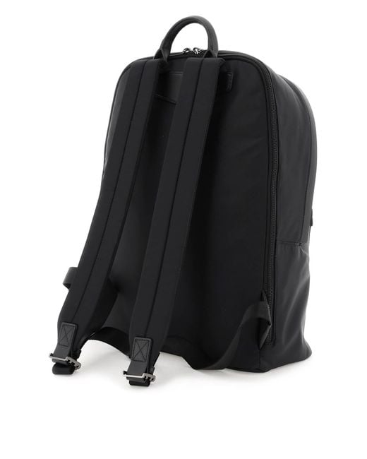 Emporio Armani Black Recycled Nylon Backpack for men