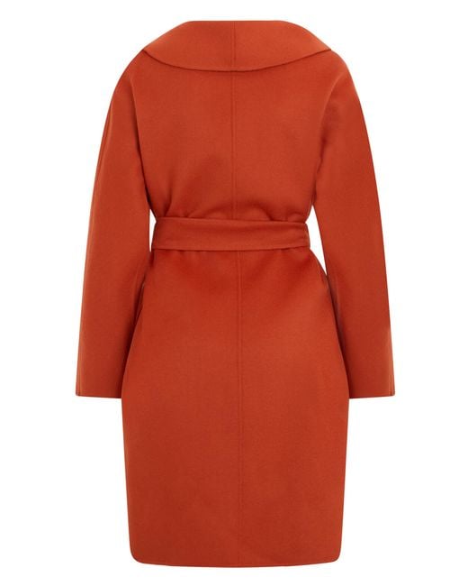 Max Mara Orange Coat Wool-Cashmere-Silk Virgin Wool