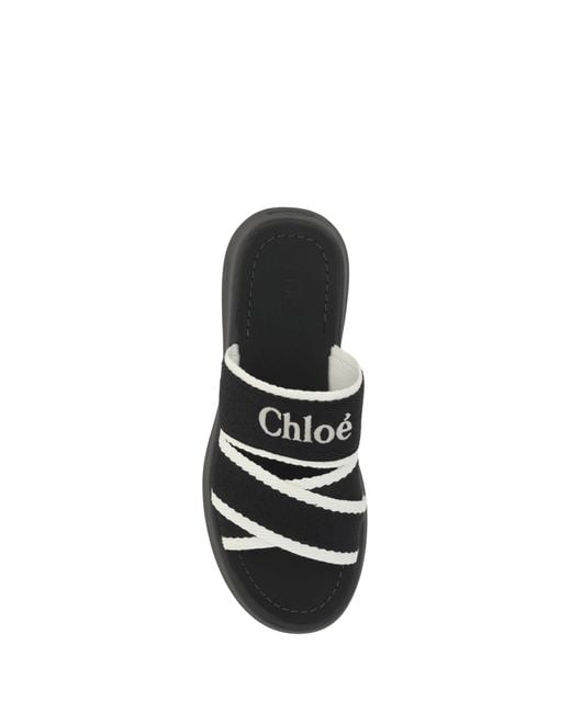 Chloé Black Mila Logo-print Slides