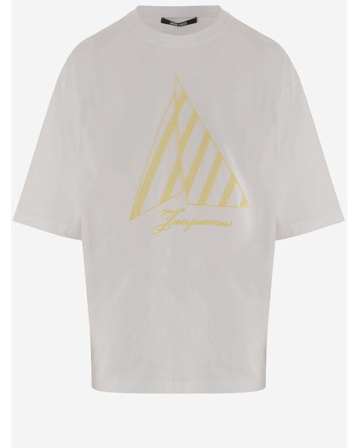 Jacquemus White Cotton T-Shirt With Logo T-Shirts & Jerseys