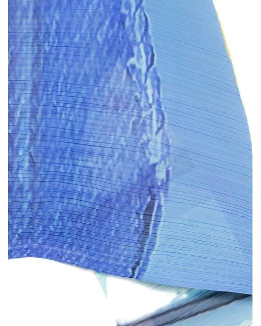 Pleats Please Issey Miyake Blue Madame-T Pleated Stole
