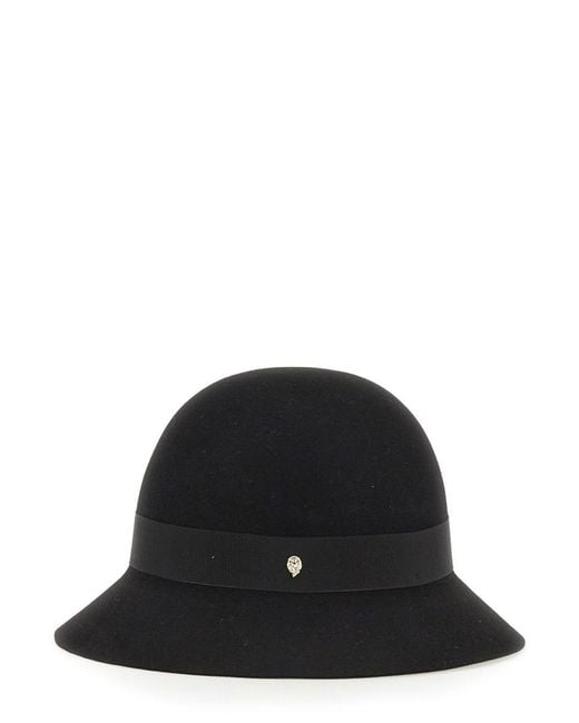 Helen Kaminski Black Cloche Etta Hat Main: Merino Wool