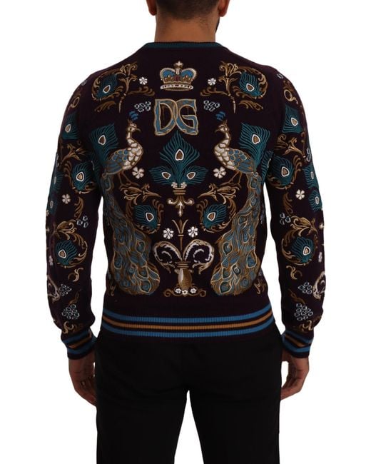 Dolce & Gabbana Black Cashmere Dg Crown Embroidered Sweater Clothing for men