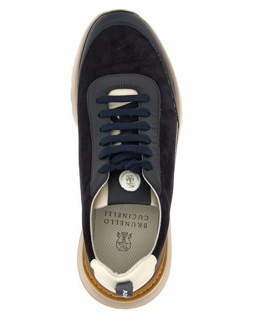 Brunello Cucinelli Blue 'Runners' Sneakers for men