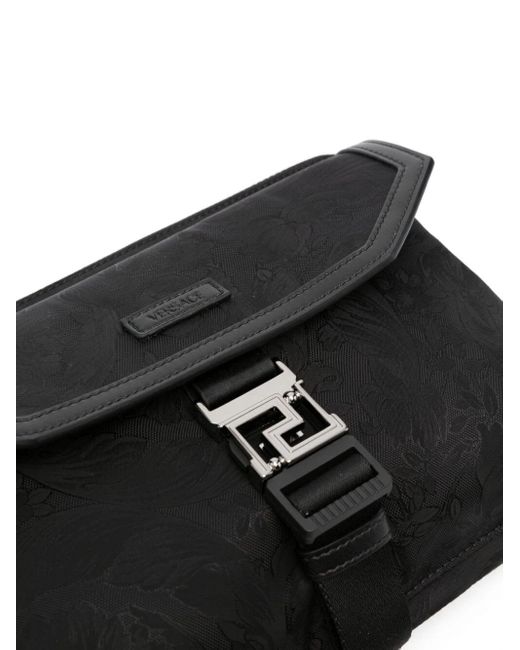 Versace Black Patterned Jacquard Clutch Bag for men