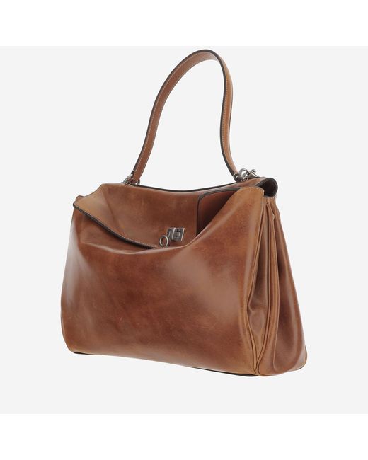 Balenciaga Brown Shoulder Bag Rodeo Domesticated Lamb Leather